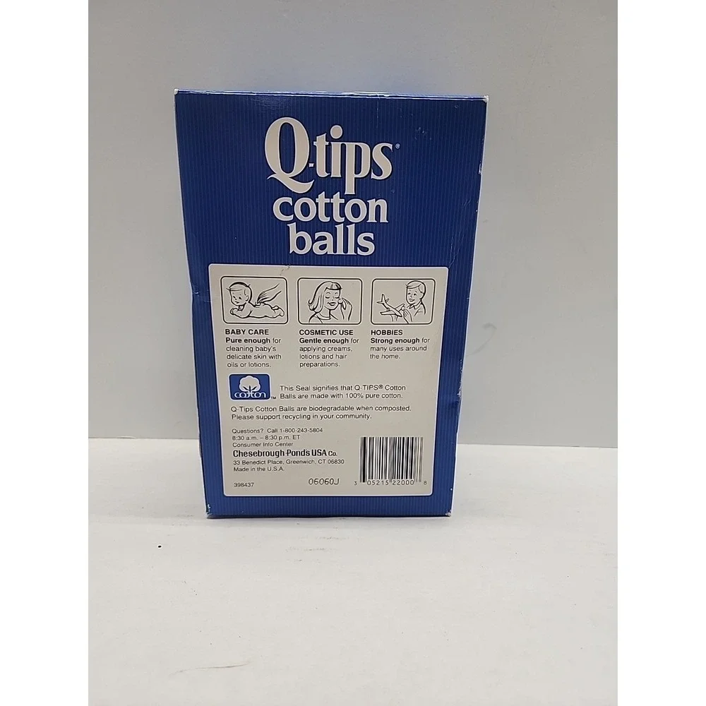Q tip Cotton Balls Vintage 1990s Baby Care Cosmetics Hobbies